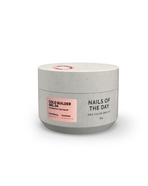 NAILSOFTHEDAY Cold Builder gel 04 – niskotemperaturowy żel budujący o brzoskwiniowo-różowym odcieniu, 15 ml